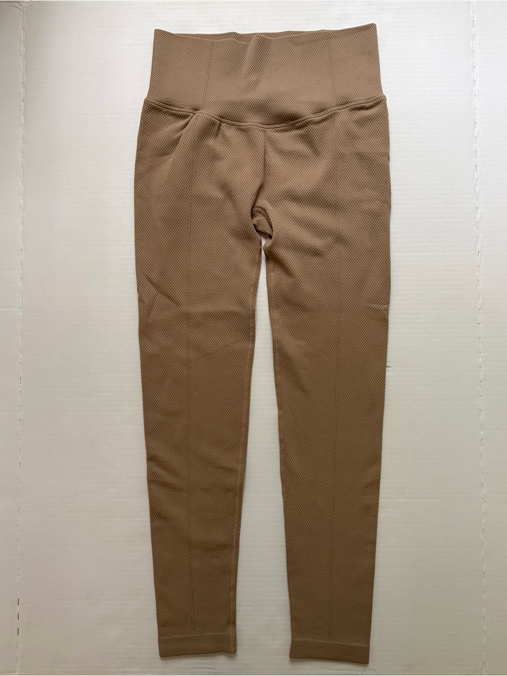 ZYIA Active Tan Grid Seamless Hi Rise Leggings Medium